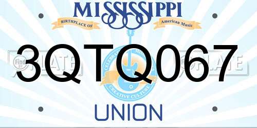 3QTQ067 Mississippi License Plate