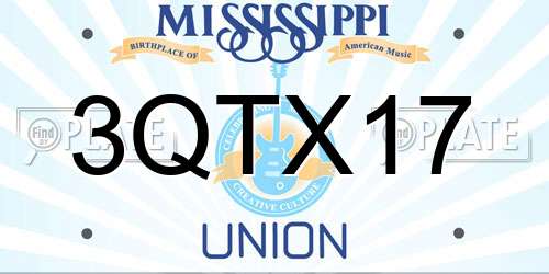 3QTX17 Mississippi License Plate