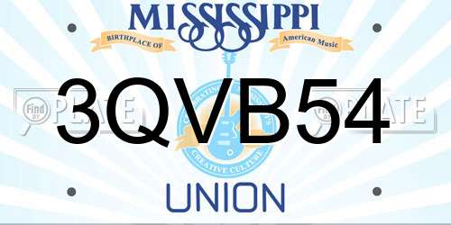 3QVB54 Mississippi License Plate