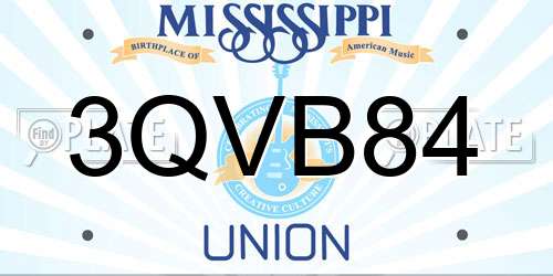 3QVB84 Mississippi License Plate