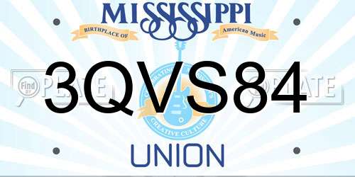 3QVS84 Mississippi License Plate