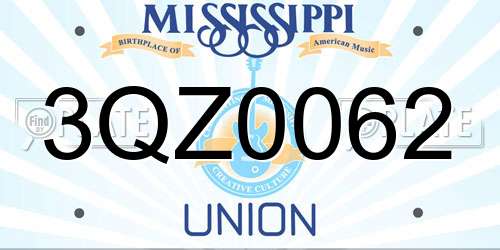 3QZ0062 Mississippi License Plate
