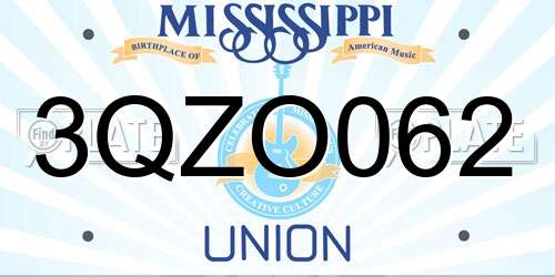 3QZO062 Mississippi License Plate