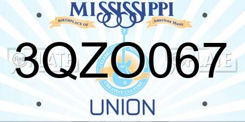 3QZO067 Mississippi License Plate