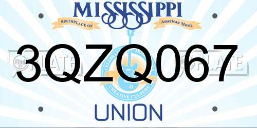 3QZQ067 Mississippi License Plate