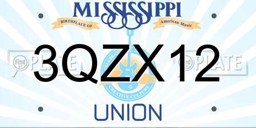 3QZX12 Mississippi License Plate