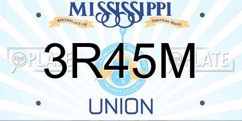 3R45M Mississippi License Plate