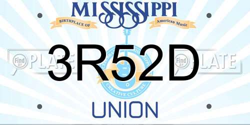 3R52D Mississippi License Plate