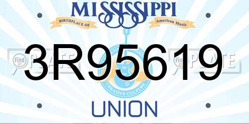 3R95619 Mississippi License Plate