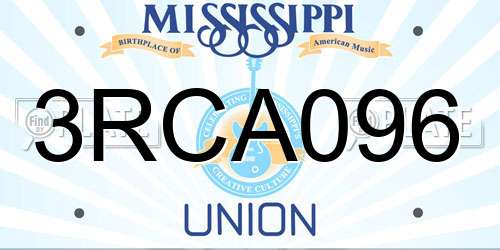3RCA096 Mississippi License Plate