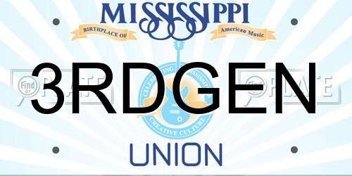 3RDGEN Mississippi License Plate