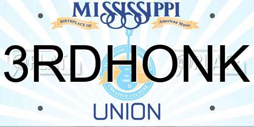 3RDHONK Mississippi License Plate