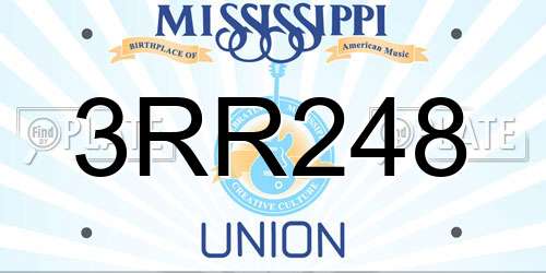 3RR248 Mississippi License Plate