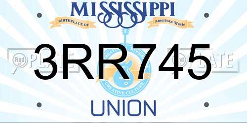 3RR745 Mississippi License Plate