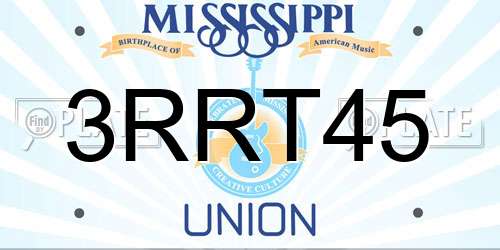 3RRT45 Mississippi License Plate