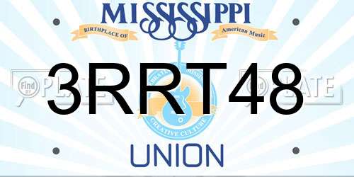 3RRT48 Mississippi License Plate