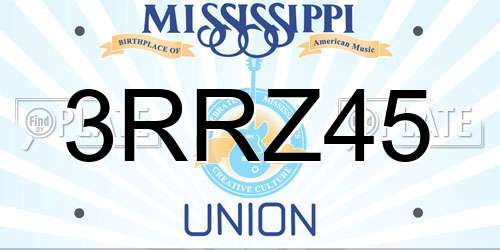 3RRZ45 Mississippi License Plate