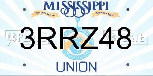 3RRZ48 Mississippi License Plate
