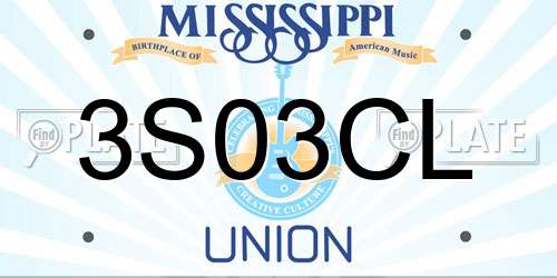 3S03CL Mississippi License Plate
