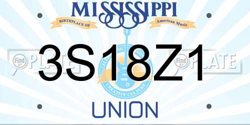 3S18Z1 Mississippi License Plate