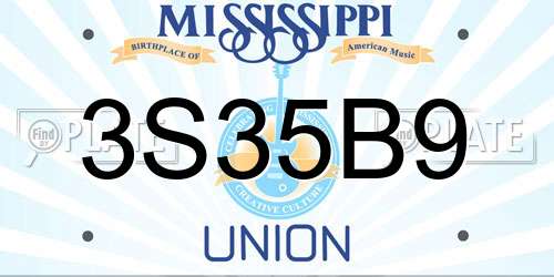 3S35B9 Mississippi License Plate