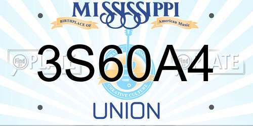 3S60A4 Mississippi License Plate