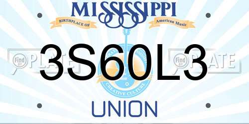 3S60L3 Mississippi License Plate