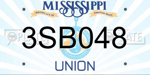 3SB048 Mississippi License Plate