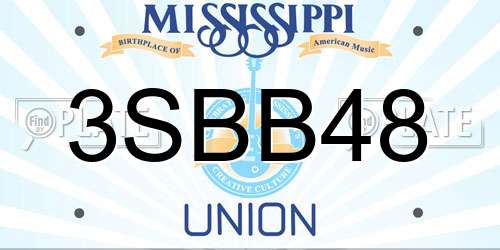 3SBB48 Mississippi License Plate
