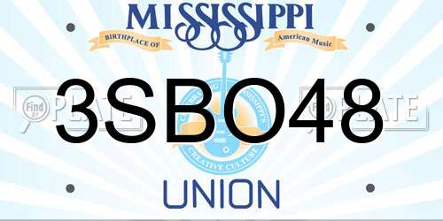 3SBO48 Mississippi License Plate