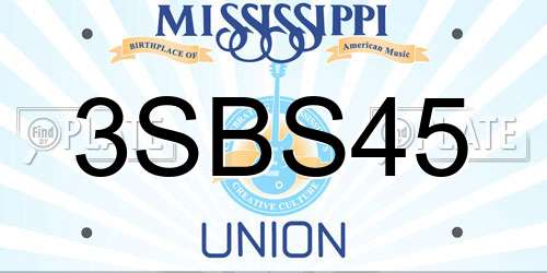 3SBS45 Mississippi License Plate
