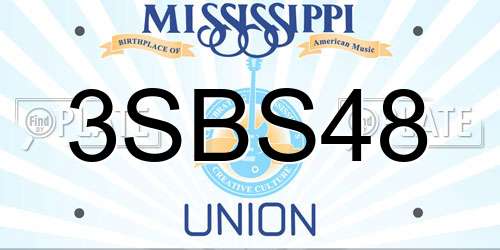 3SBS48 Mississippi License Plate