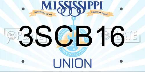 3SCB16 Mississippi License Plate