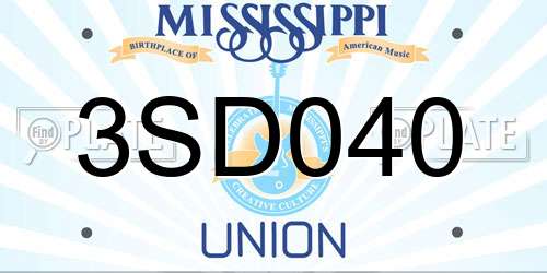 3SD040 Mississippi License Plate
