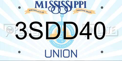 3SDD40 Mississippi License Plate