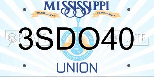 3SDO40 Mississippi License Plate