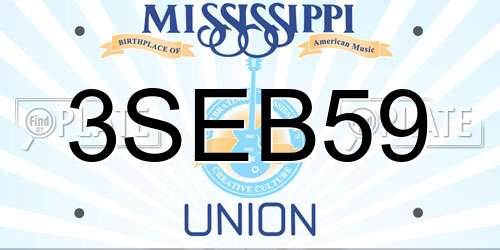 3SEB59 Mississippi License Plate