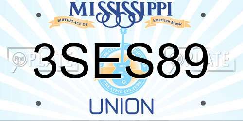 3SES89 Mississippi License Plate