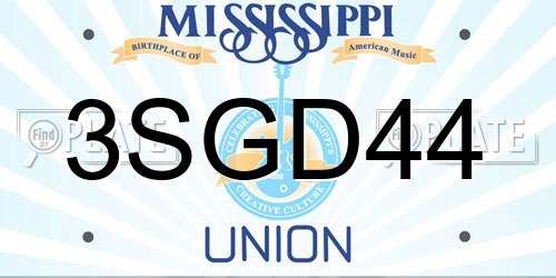 3SGD44 Mississippi License Plate