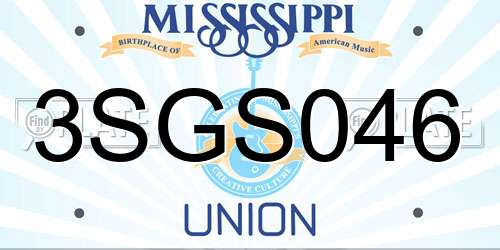 3SGS046 Mississippi License Plate