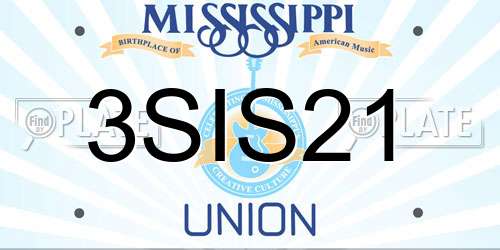 3SIS21 Mississippi License Plate