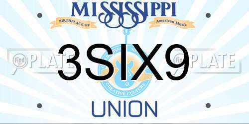 3SIX9 Mississippi License Plate