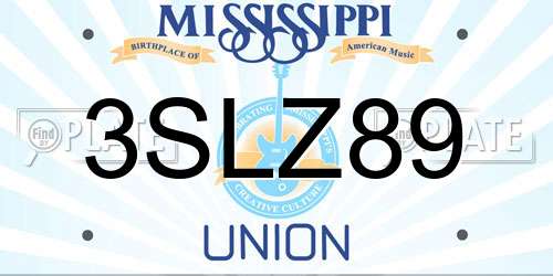 3SLZ89 Mississippi License Plate