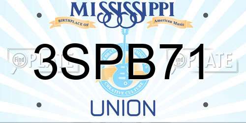 3SPB71 Mississippi License Plate