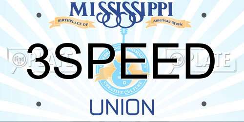 3SPEED Mississippi License Plate