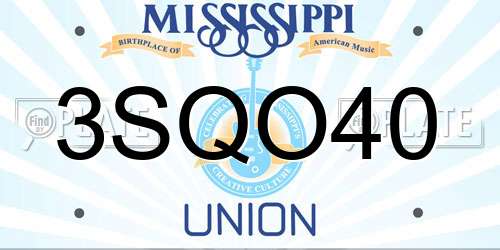3SQO40 Mississippi License Plate