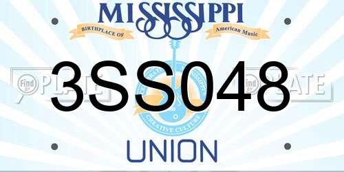 3SS048 Mississippi License Plate