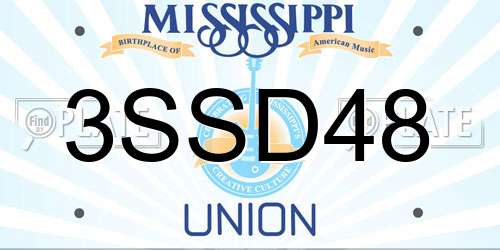 3SSD48 Mississippi License Plate