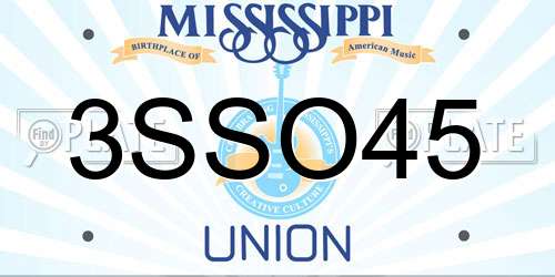 3SSO45 Mississippi License Plate