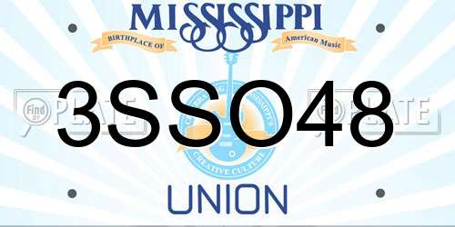 3SSO48 Mississippi License Plate